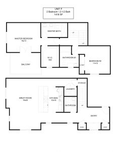 Floor Plan F - 1418 Square Feet
