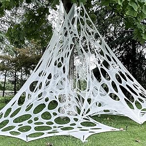 A jumbo spider web halloween decoration.