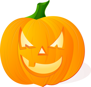 A large orange pumpkin sticker perfect for DIY halloween decorating.